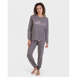 MASSANA PIJAMA MUJER INVIERNO ALGODON P721212 GRIS T.S/P