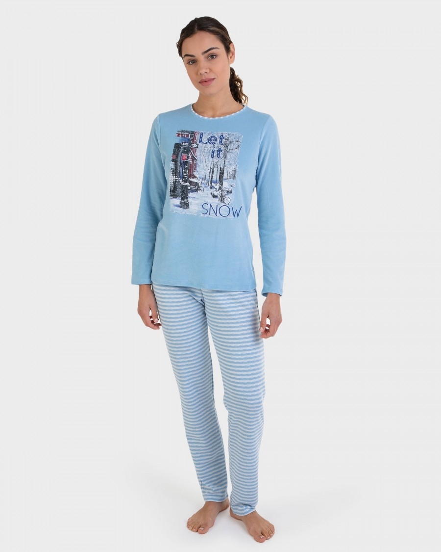 MASSANA PIJAMA MUJER INVIERNO ALG P721229 AZUL T.3XL