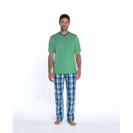 GUASCH  PIJAMA  HOMBRE  P/L M/C ALG VERDE  PJ141  T.L