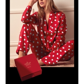 ADMAS  CLASSIC  PIJAMA MUJER M/L   100% POLIESTER   55864   ABIERTO   C. ROJO/CORAZONES  T. L