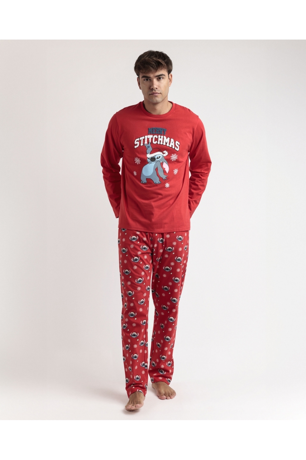 DISNEY  STITCH  PIJAMA  HOMBRE   M/L  62197-0 C.ROJO T. M