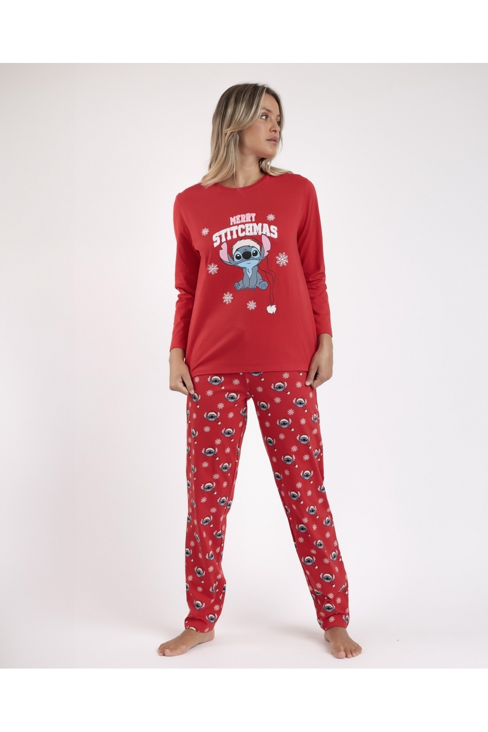 DISNEY  STITCH  PIJAMA  MUJER  M/L  62683-0  C.ROJO T.  M