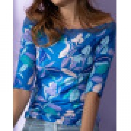 ANTIGEL TOP/CTA MANGA AL CODO ELJ4006 AZUL ESTAMP T.44/XL