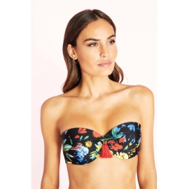 SELMARK  MARE  BIKINI COMPLETO   S/TIR.  C/AROS FOAM  BG416  C.NEGRO/FLORES  T.105/C