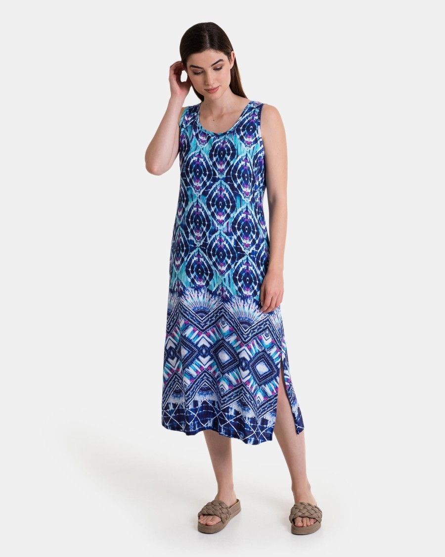 MASSANA VESTIDO  S/MANG.  . L247416 C.ESTAMP/.AZUL  T. L