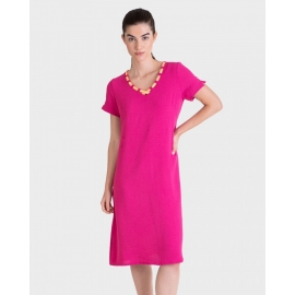 MASSANA VESTIDO M/C PLAYERA  L237424  C.FUXIA  T.L